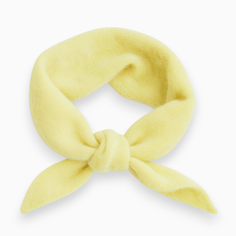Pastel Plain Wool Blend Light Weight Triangle Neck Scarf- Yellow