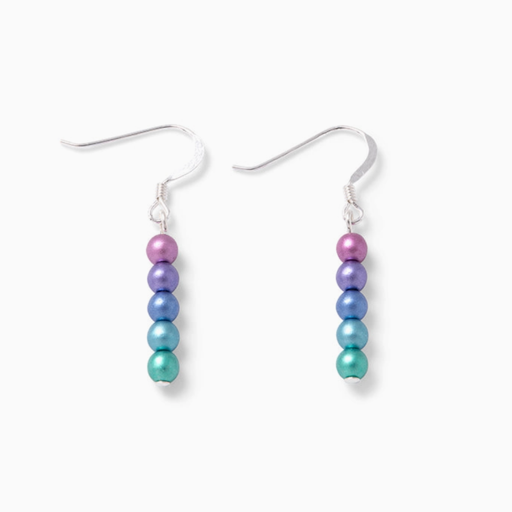 Rainbow Pearl Crystal Earrings