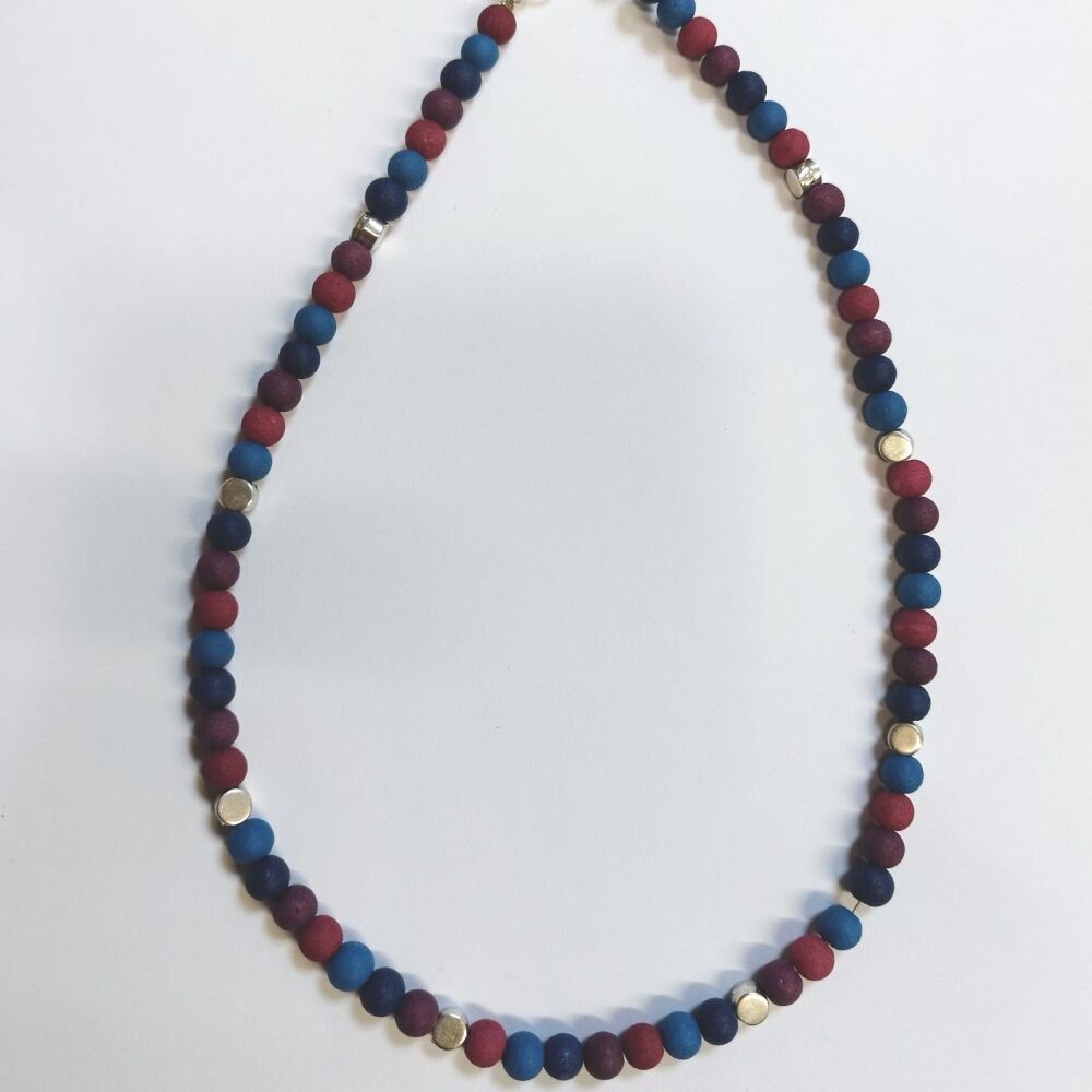 Purple/ Pink/ Blue beaded Necklace