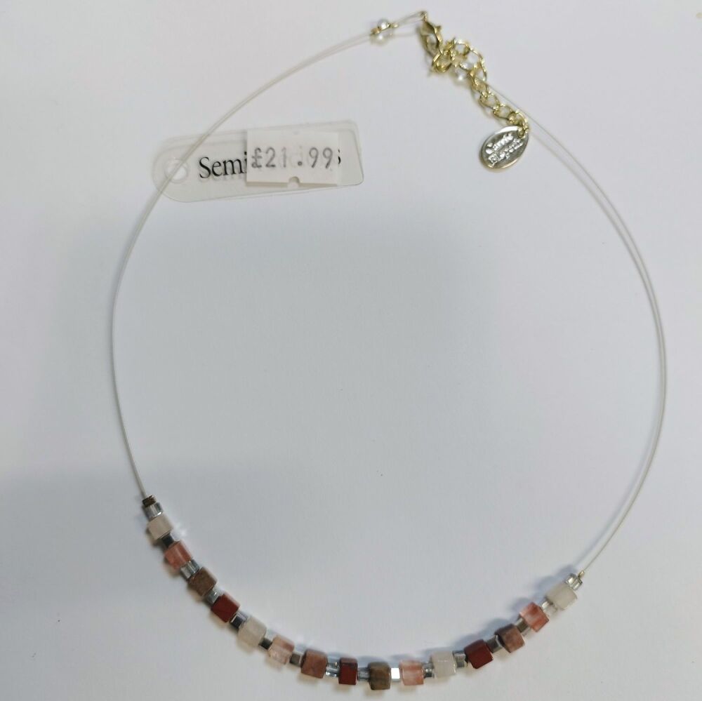 Brown/ Clear beaded Necklace