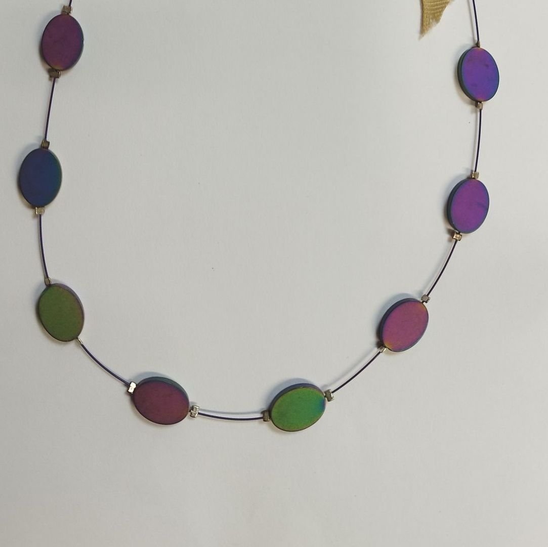 Purple/Green / Blue Iridescent Necklace