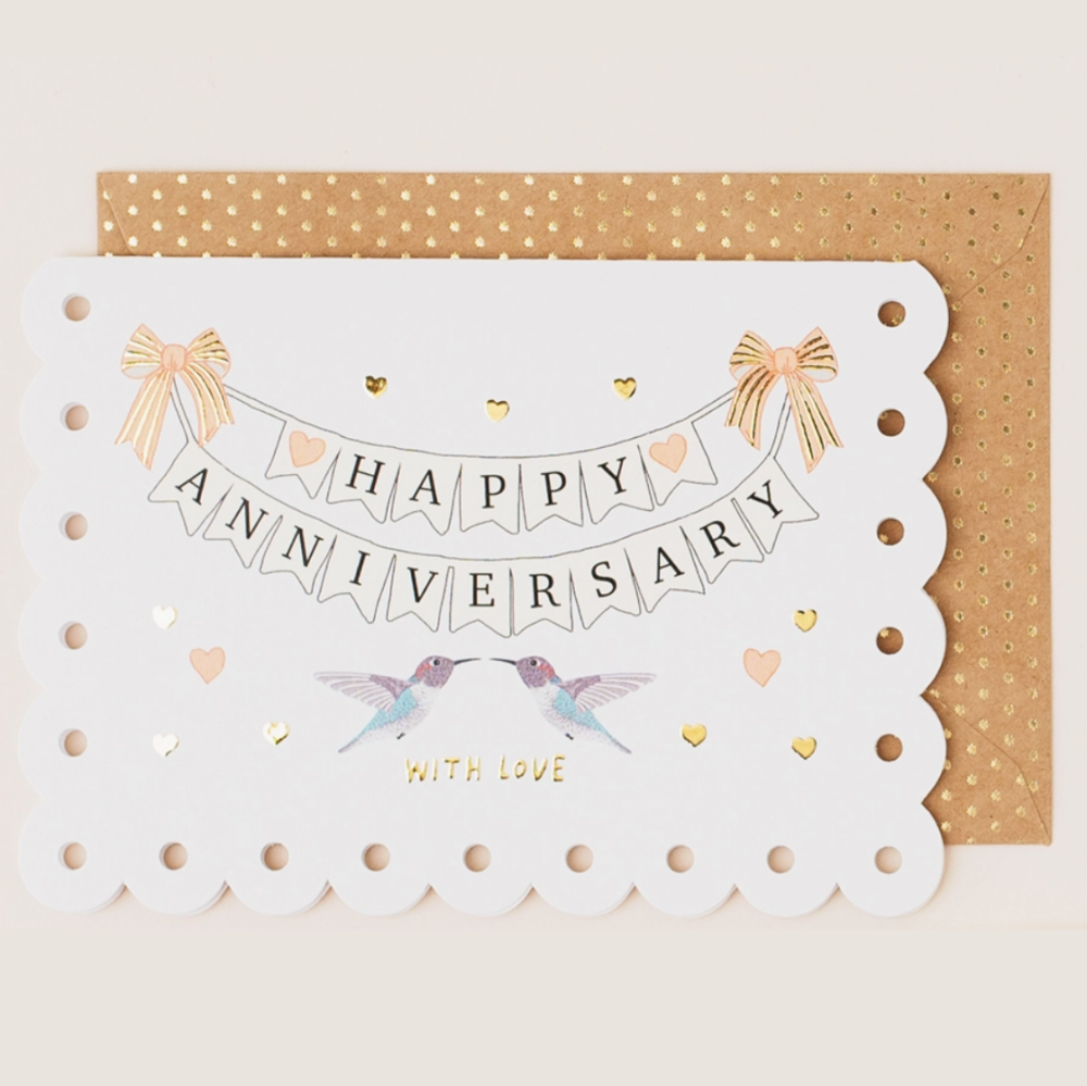 Anniversary Card with Broderie Border