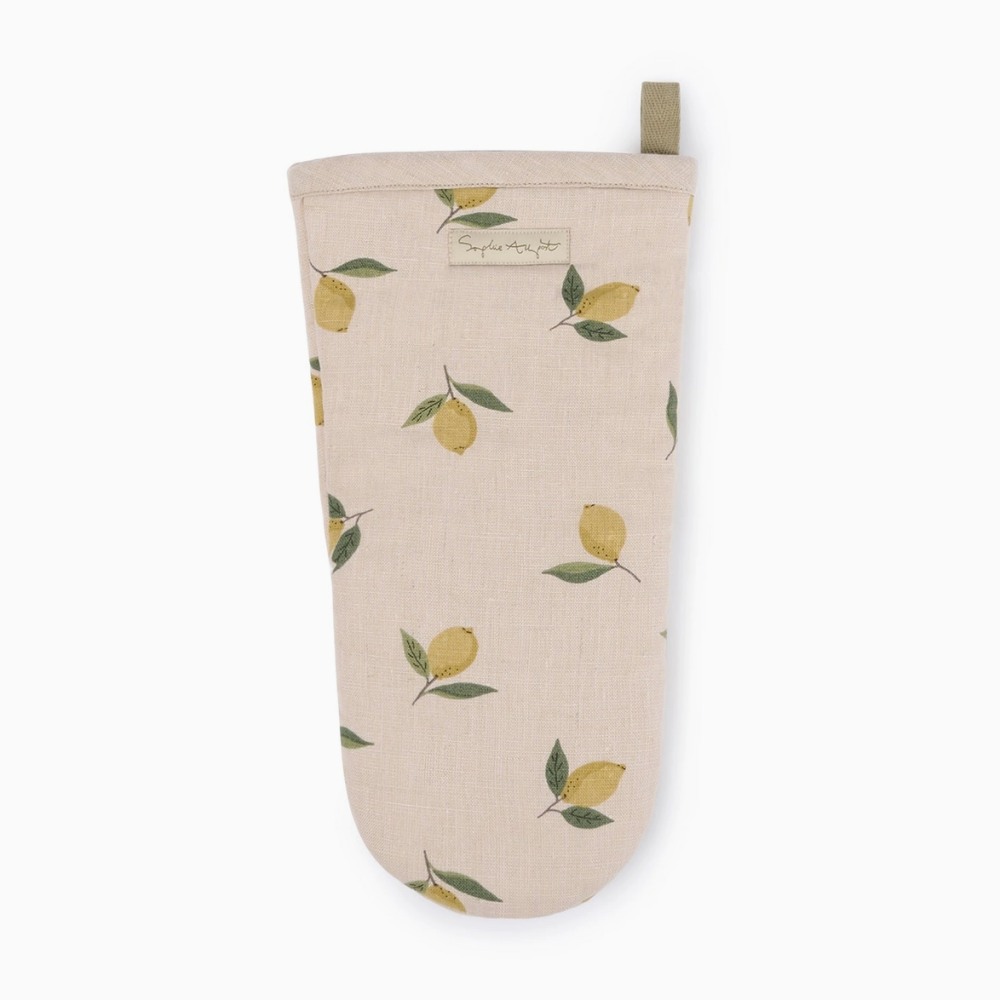 Lemons Linen Oven Mitt