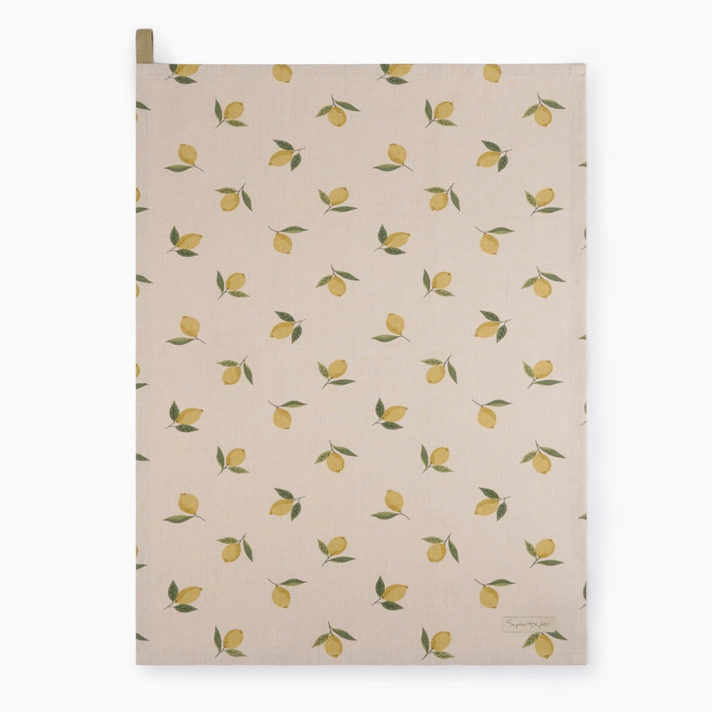 Lemons Linen Tea Towel