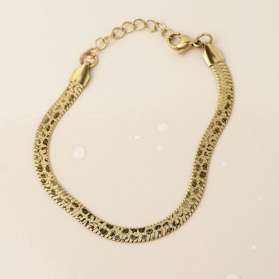 Waterproof gold plated animal print liquid chain bracelet
