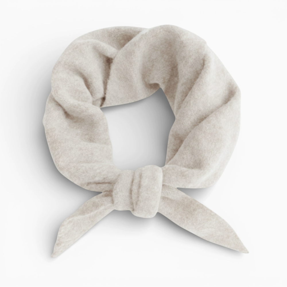 Plain Wool Blend Light Weight Triangle Neck Scarf- Beige