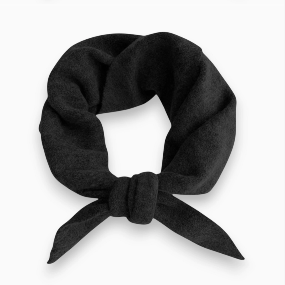 Plain Wool Blend Light Weight Triangle Neck Scarf- Black