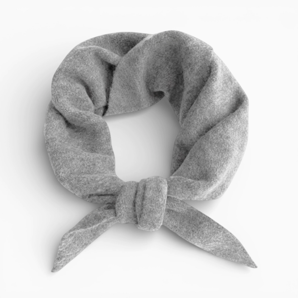Plain Wool Blend Light Weight Triangle Neck Scarf- Grey