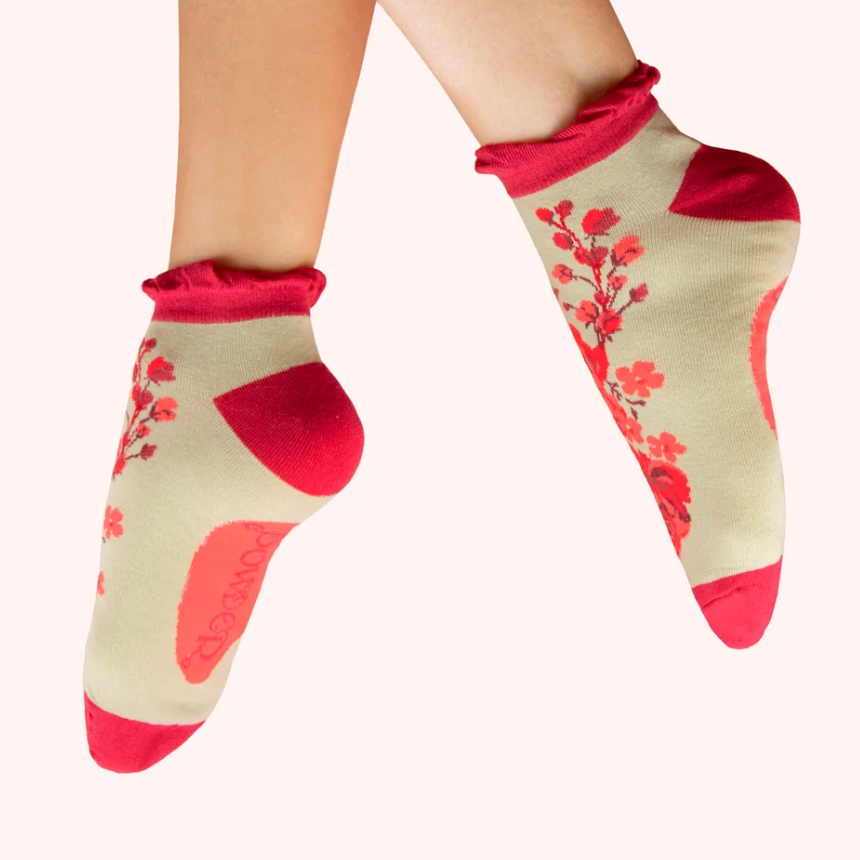 Rouge Blooms Trainer Socks