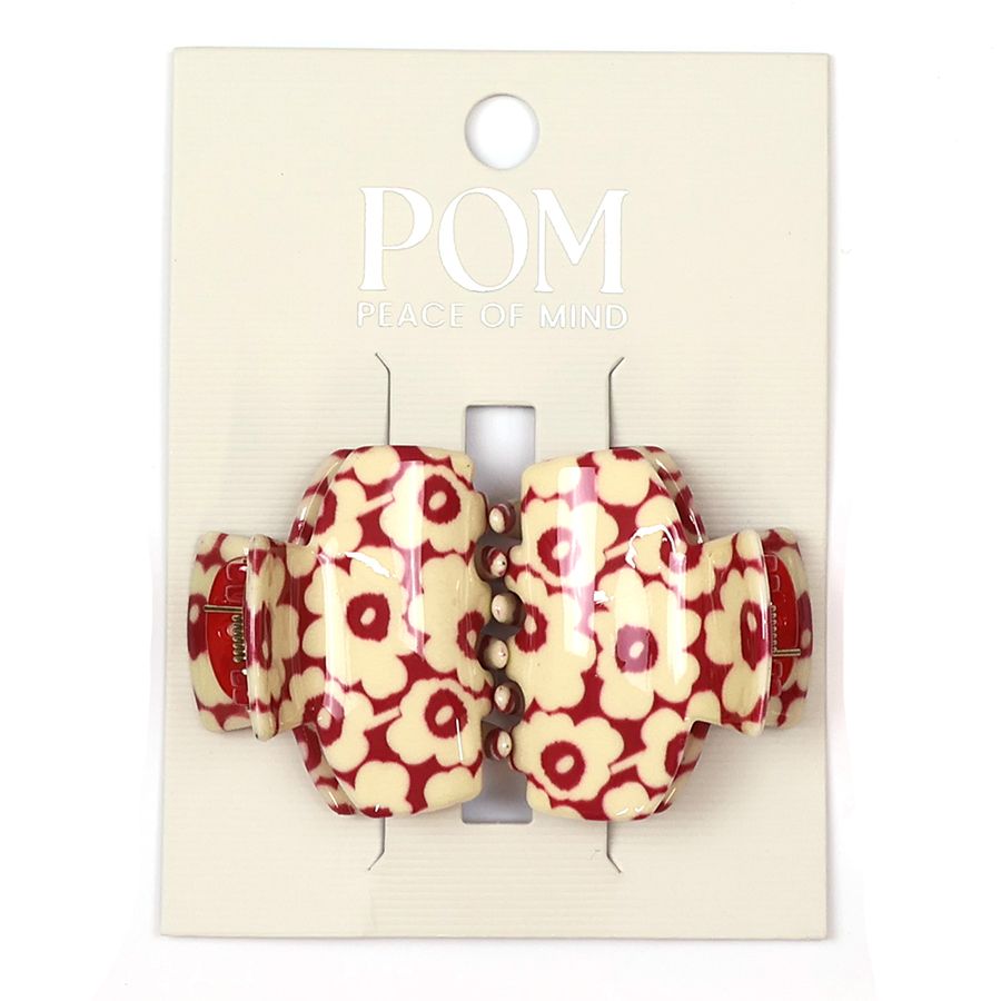 Magenta mix retro floral small 2 pack claw clips