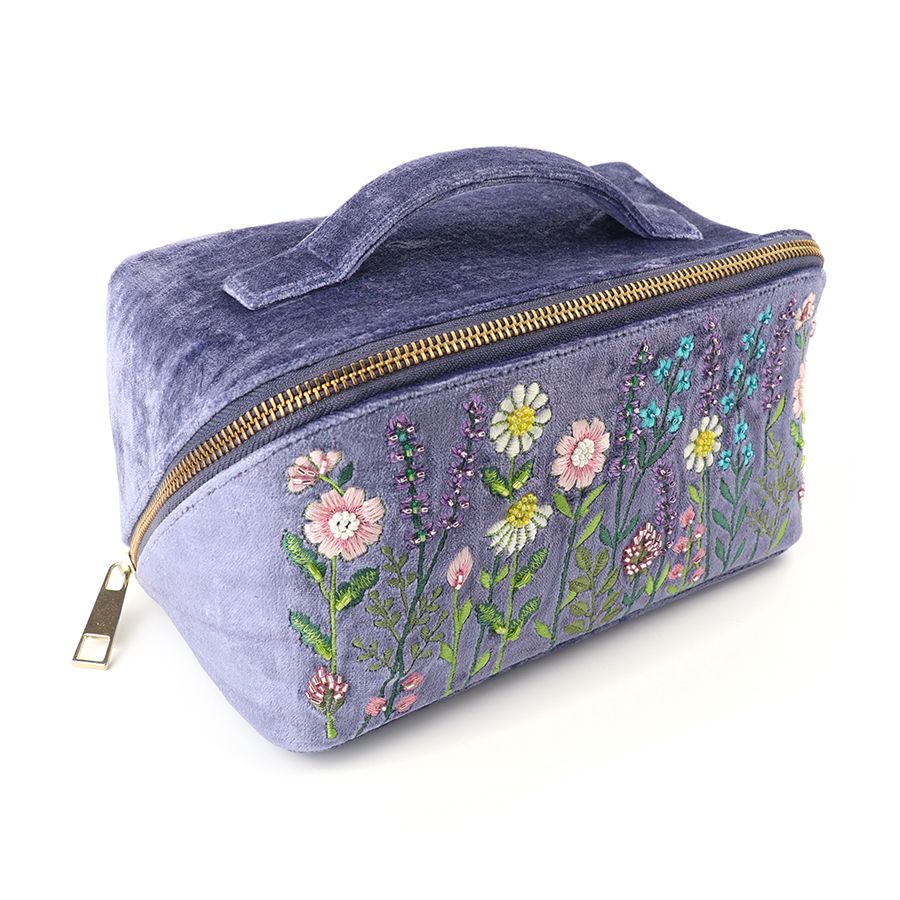 Violet blue velvet meadow vanity case