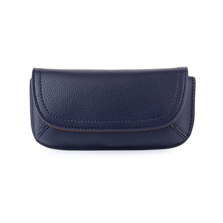 Navy vegan leather glasses case