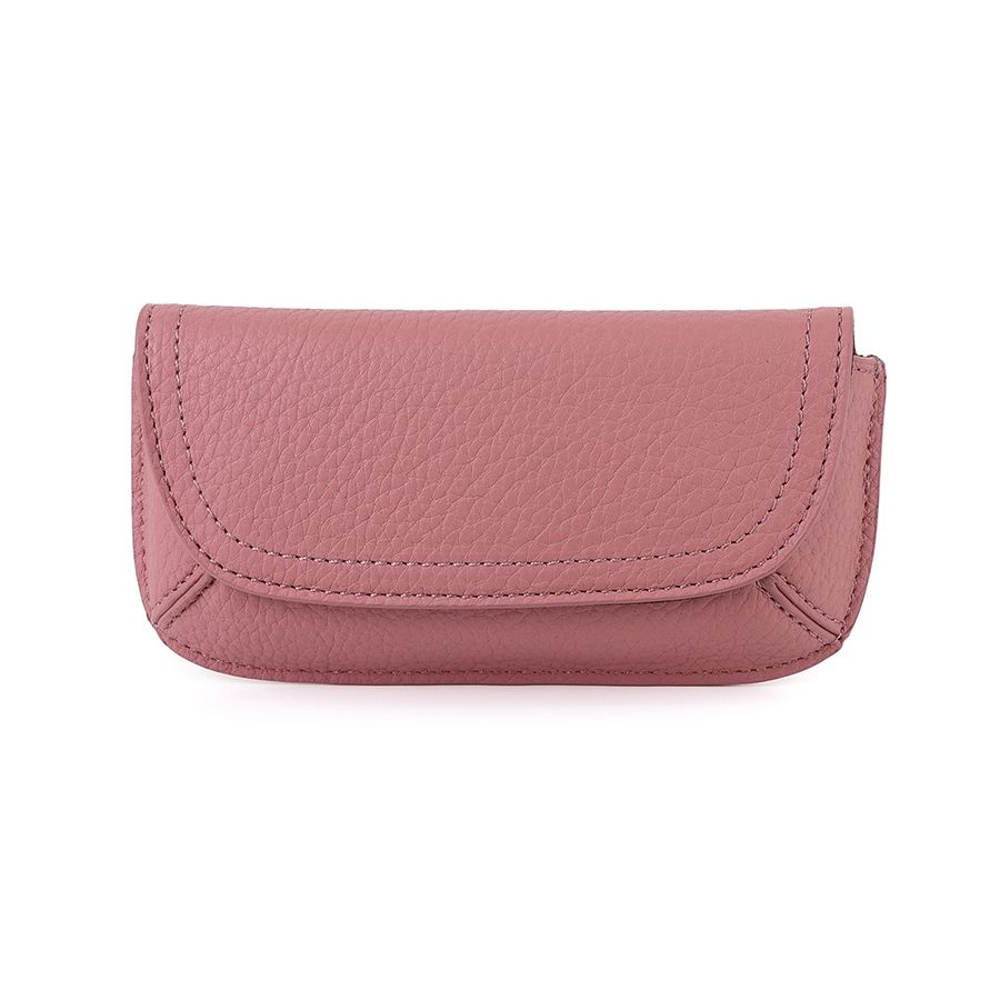 Pink vegan leather glasses case