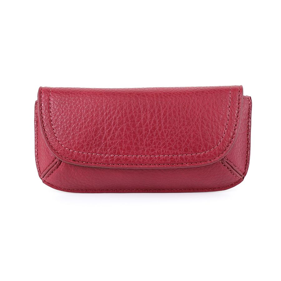 Red vegan leather glasses case