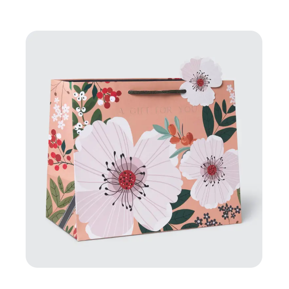 White Rose Tote Gift Bag