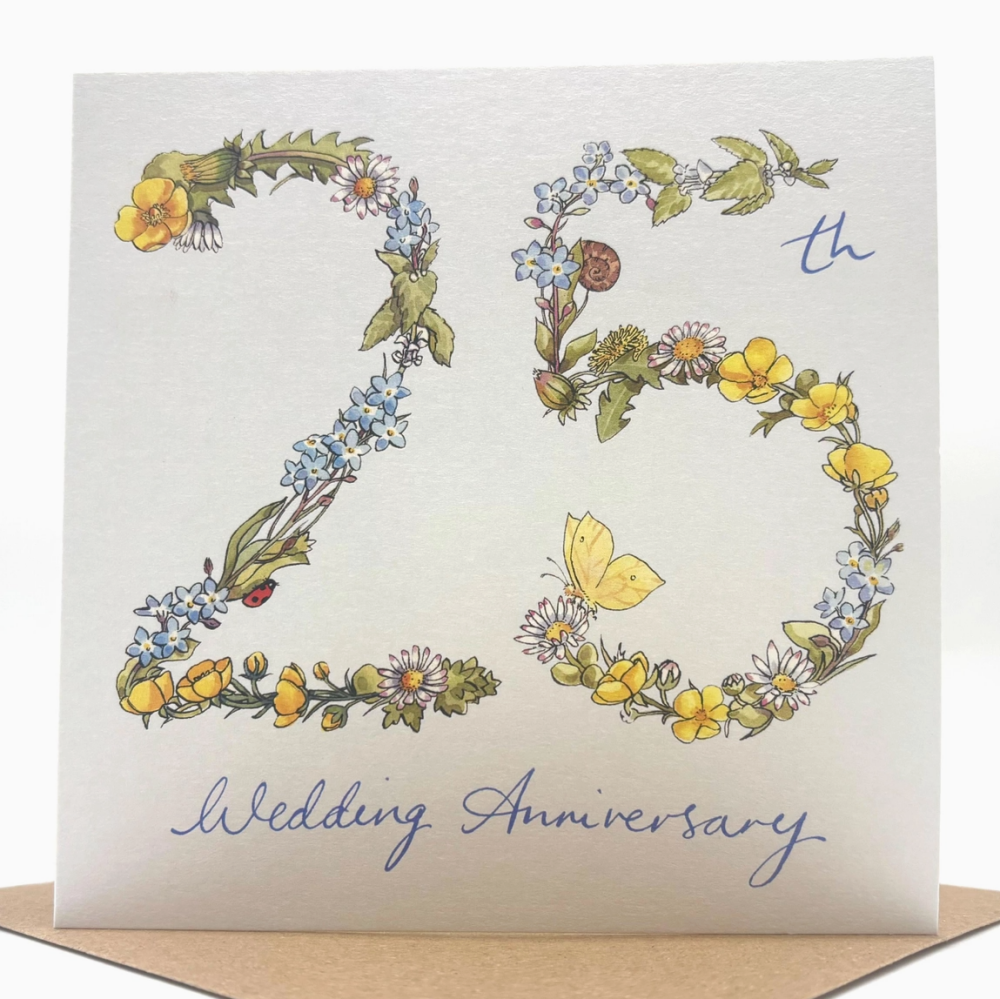 25th Anniversary Card - Wildflowers