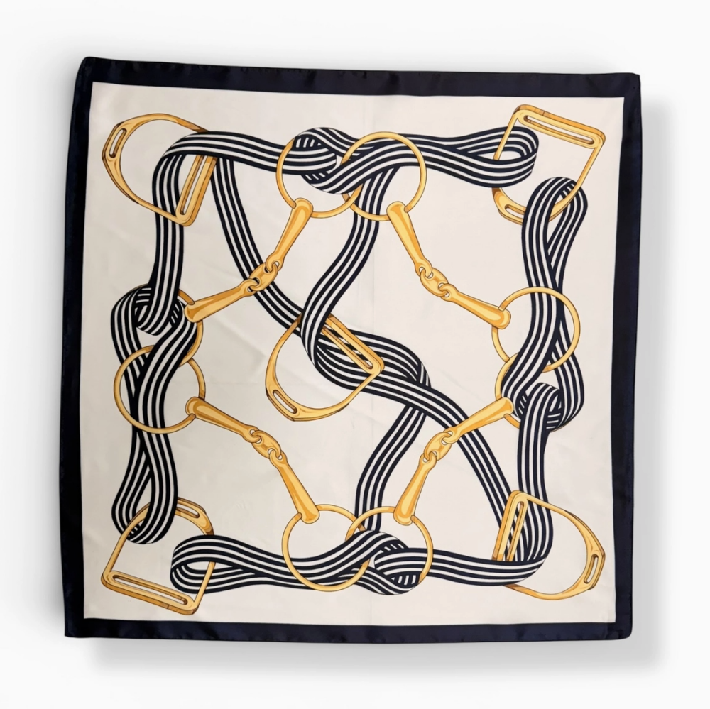 Equestrian Chain Print Square Scarf