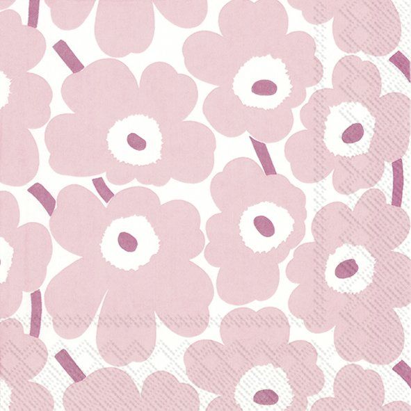 Mini Unikko Light Rose Floral Napkins