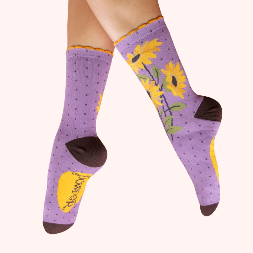 Splendid Flowers Ankle Socks- Lilac