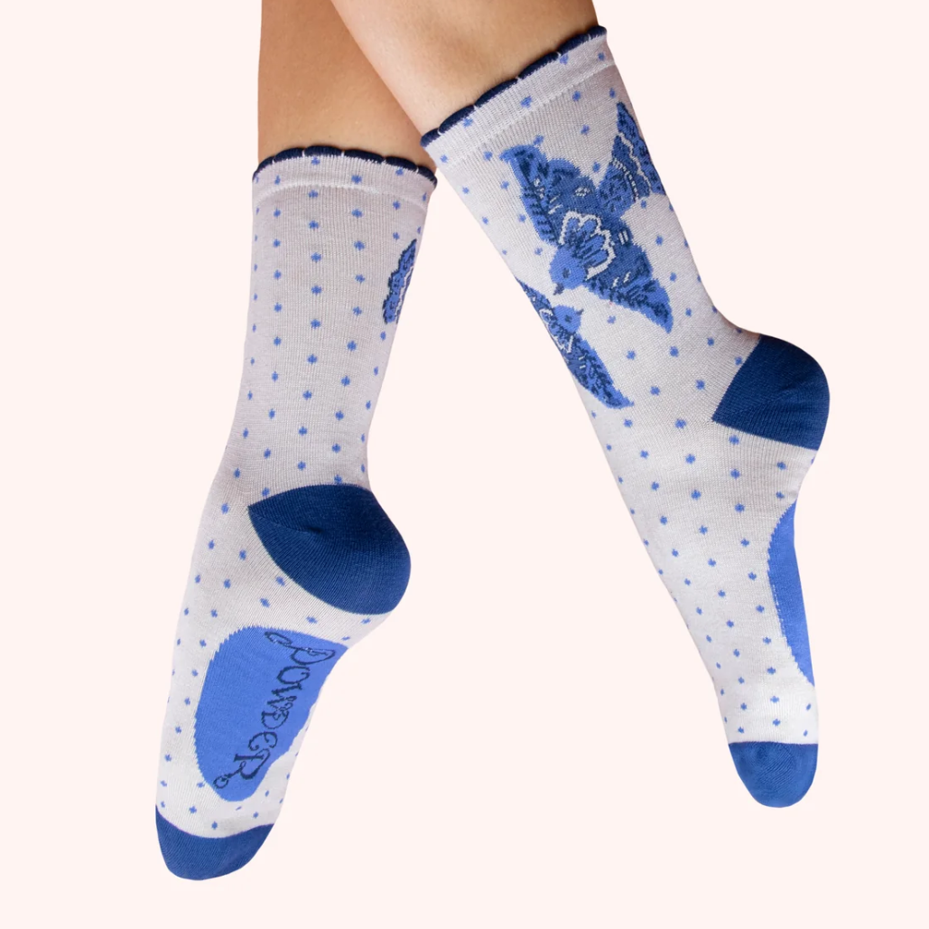 Blue Birds Ankle Socks