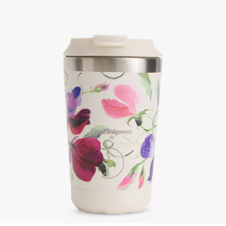 Chilly's 340ml Travel Cup- Emma Bridgewater-Sweet Peas