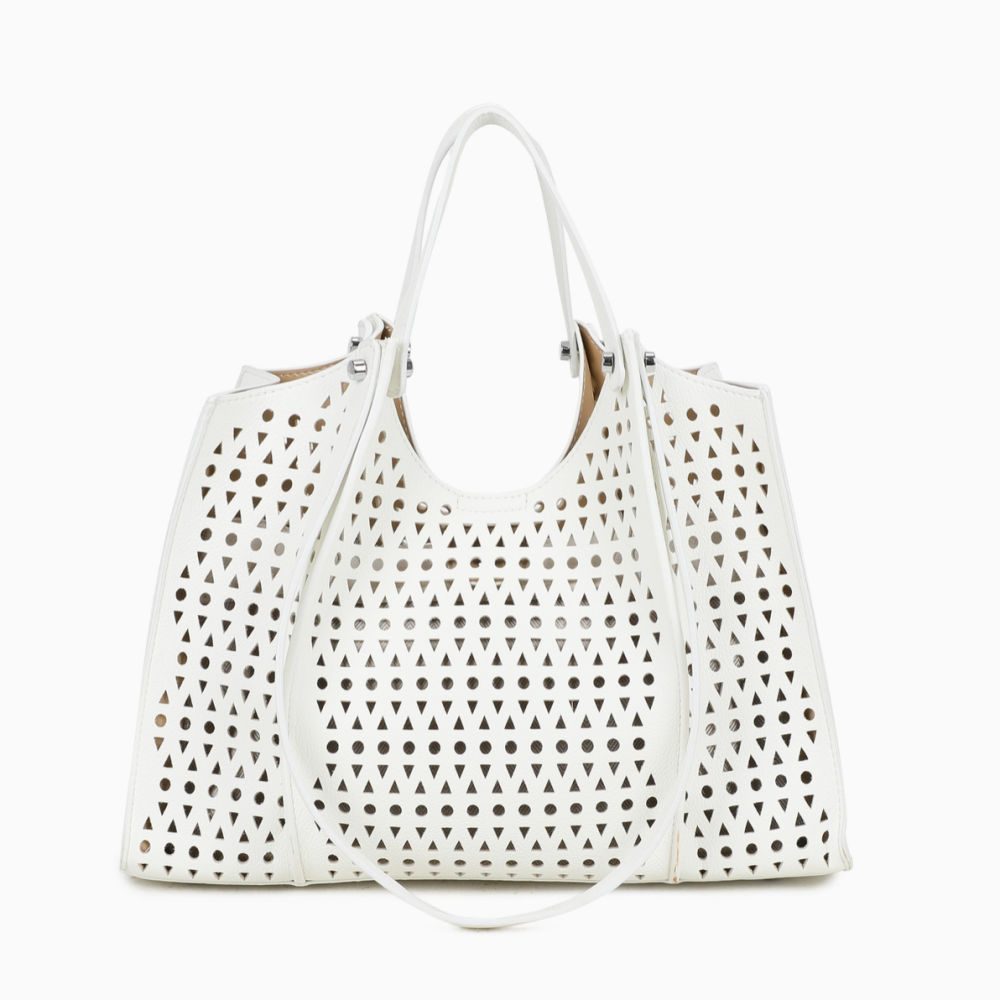 Large Perforated Tote Bag &ndash; Everyday Use- White