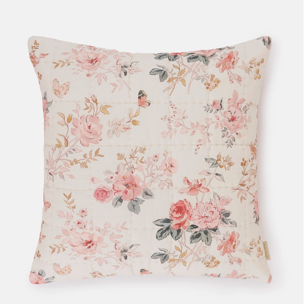 Vintage Rose Quilted Cushion