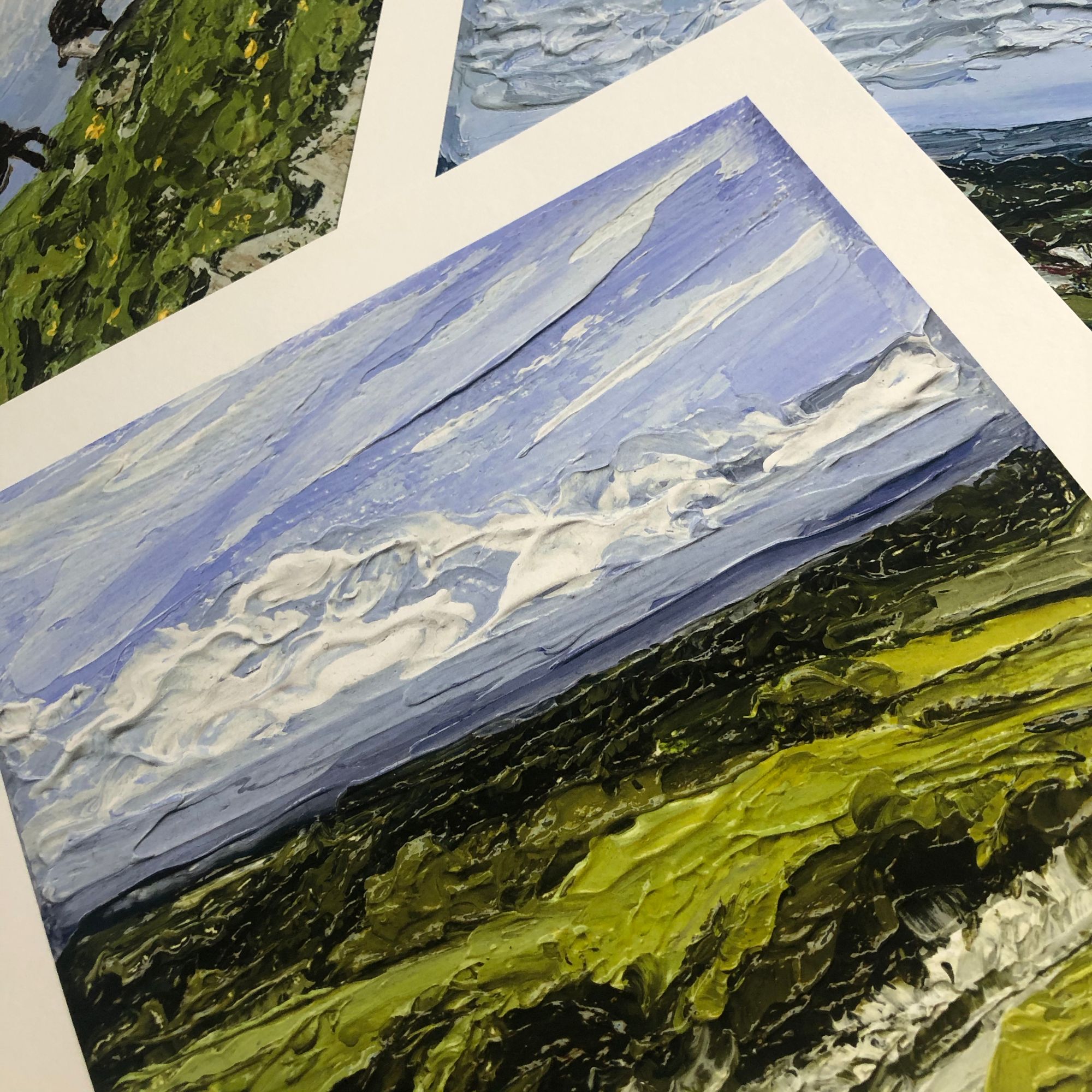 Cluster of landscape giclÃ©e prints of Sullington Hills