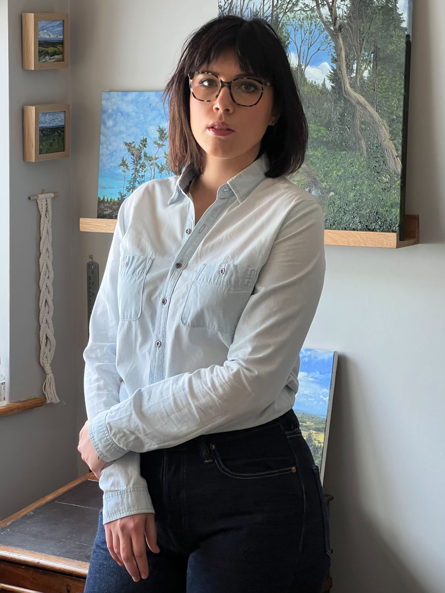 Dorota in her art studio