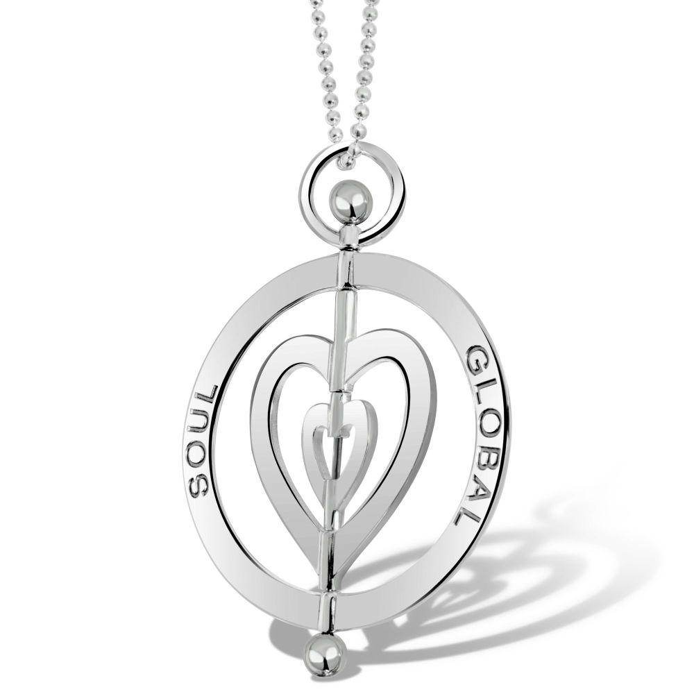 Harmony Heart Silver Pendant Necklace 5cm