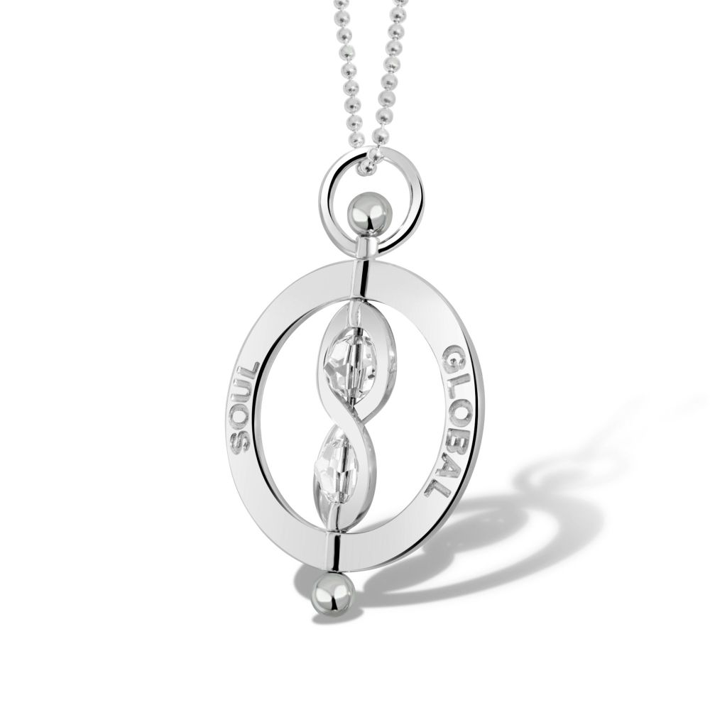 Infinity Soul Silver Pendant Necklace 4cm