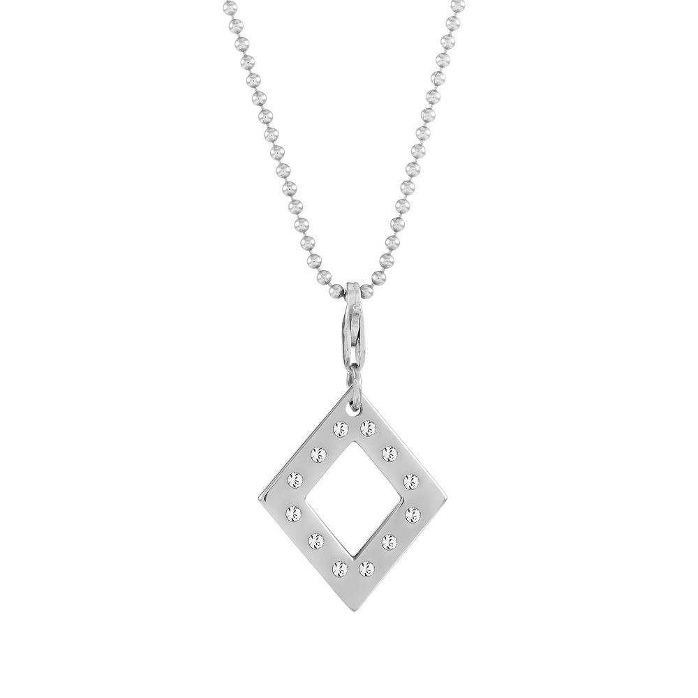 Balance Diamond Silver Charm Necklace