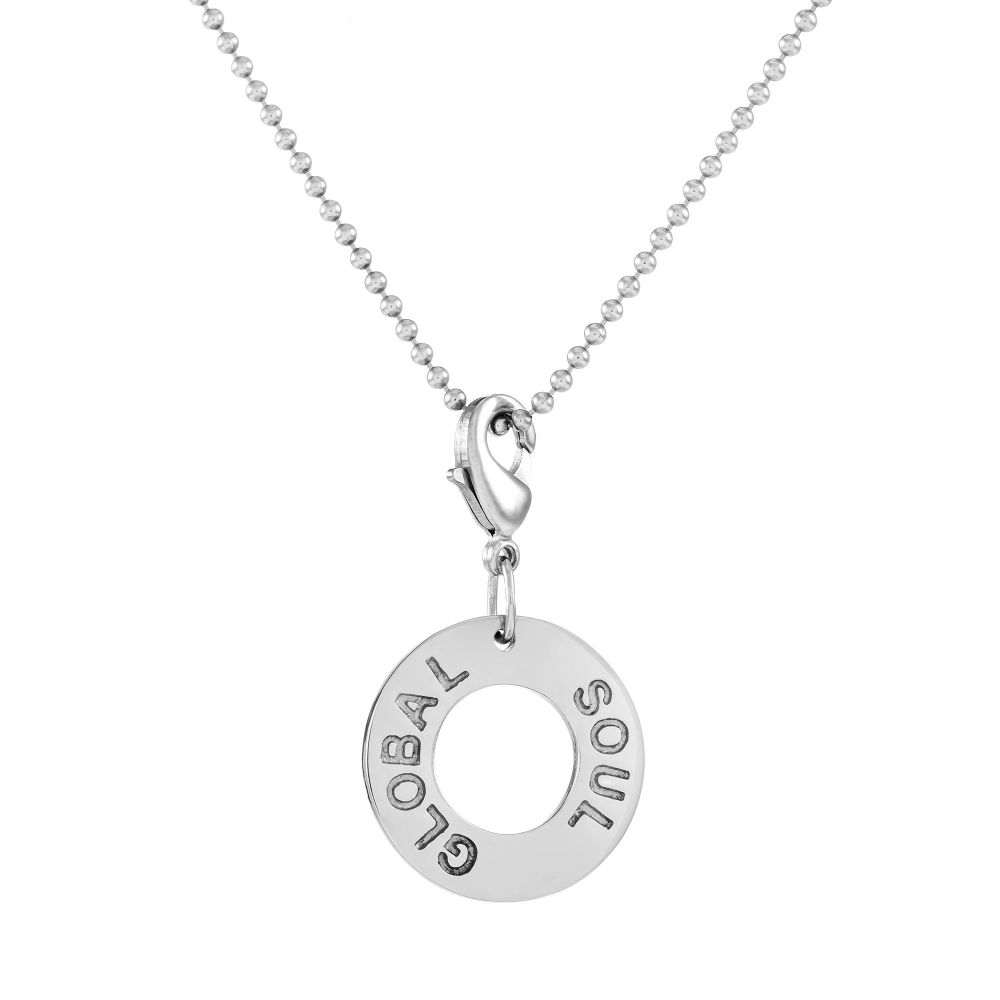 Peace Coin Silver Charm Necklace