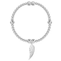 Angel By My Side  Silver Bead Bracelet