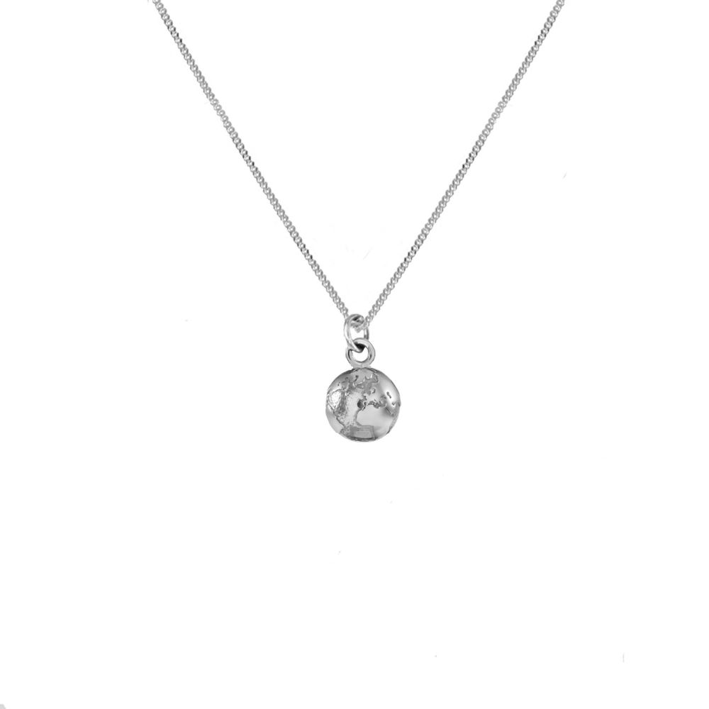 Peace Globe Silver Charm Necklace