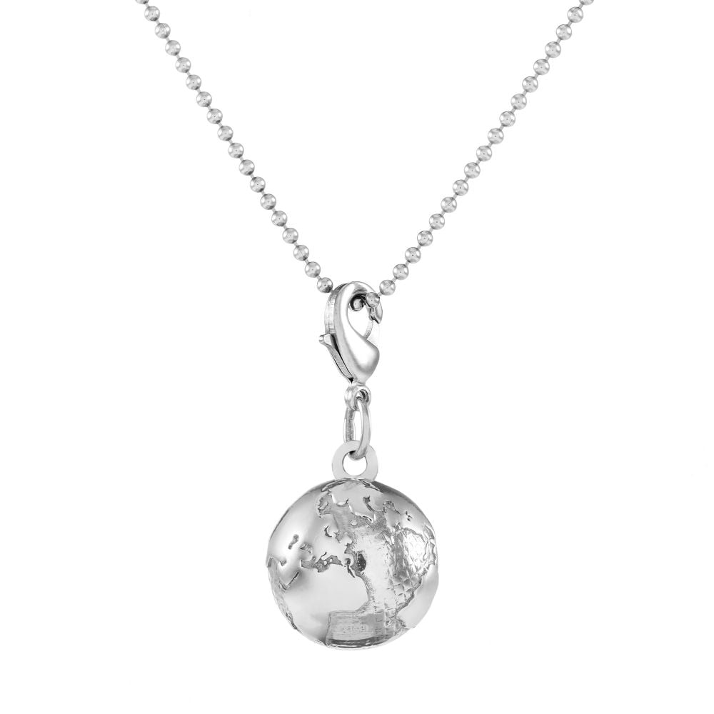 Peace Globe Silver  Necklace