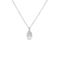 I AM Safe and Lucky Hamsa Silver Necklace