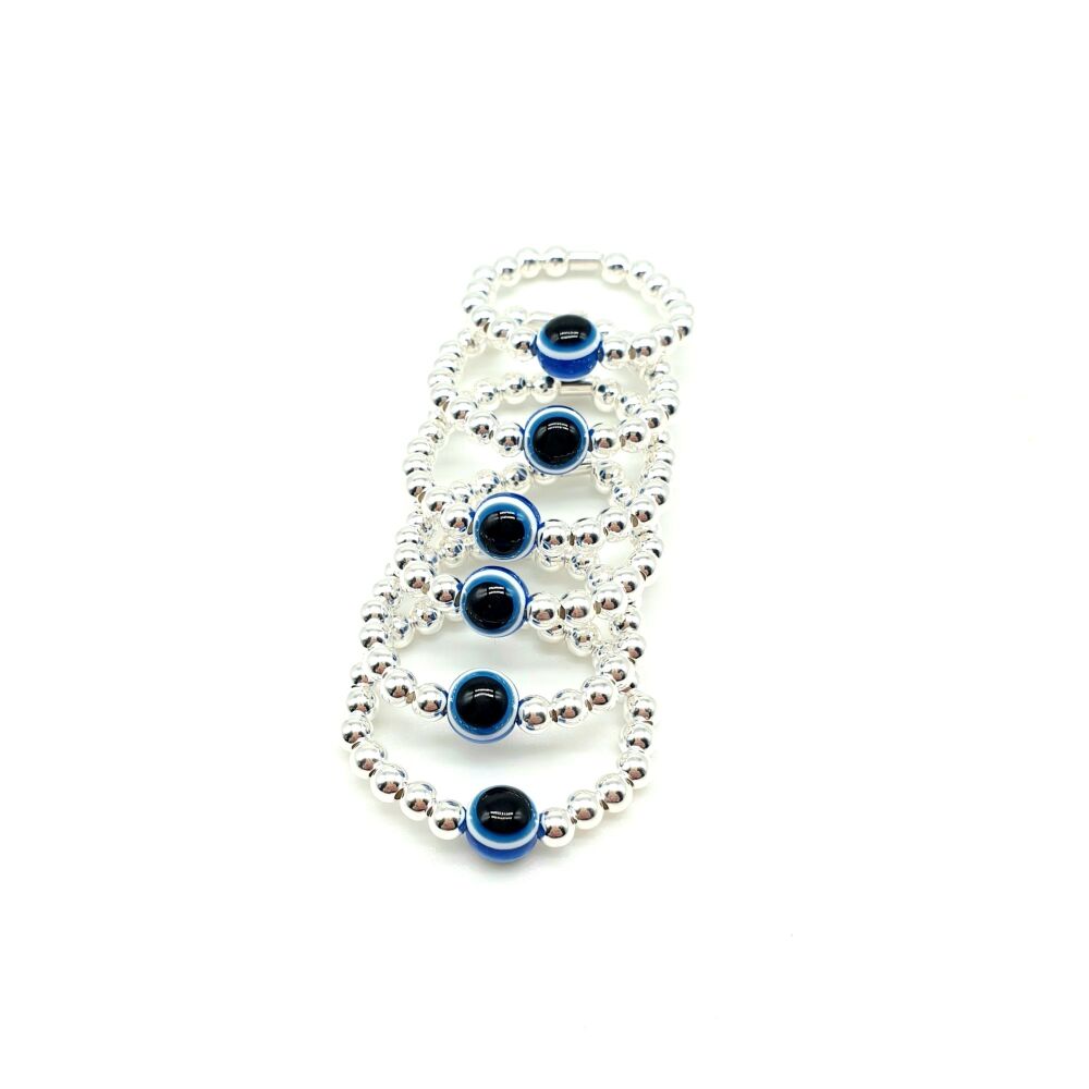 Protection Silver Bead Bracelet