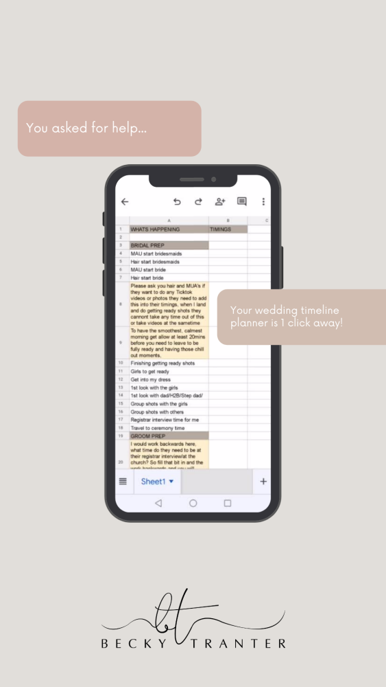 Timeline planner template