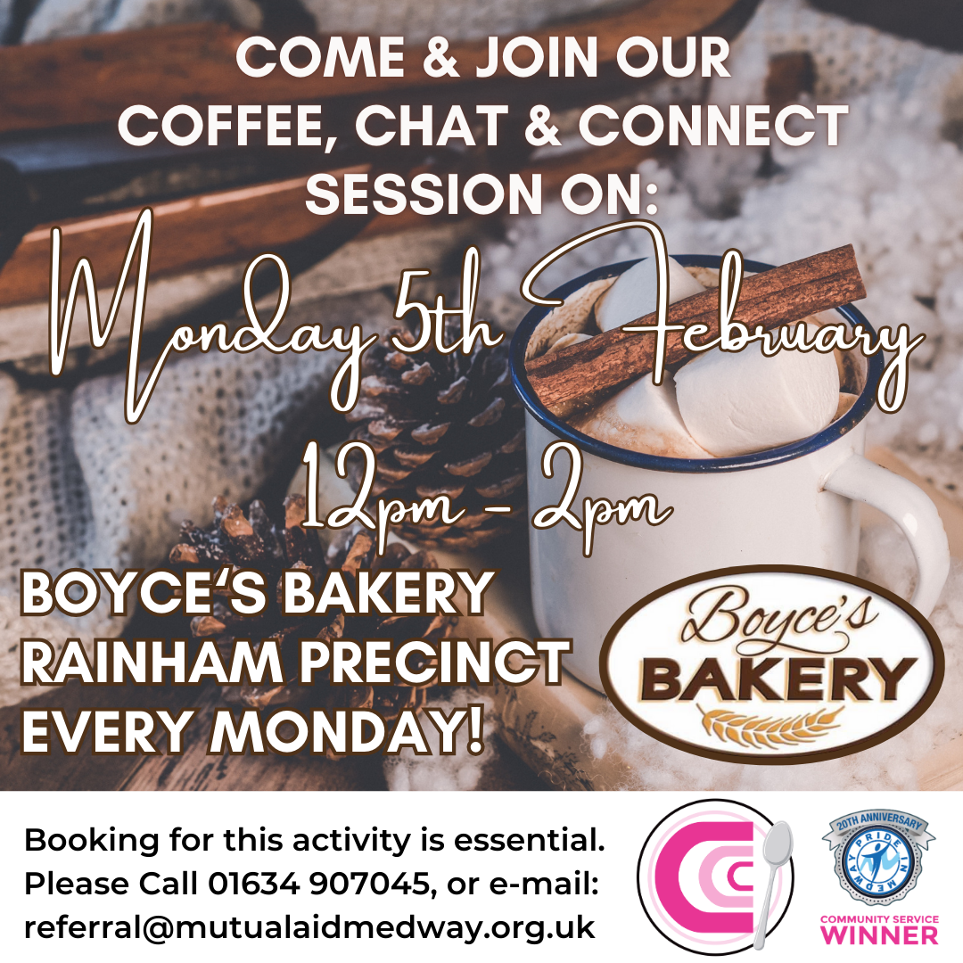 Join MARR for our regular Coffee, Chat & Connect session every Monday at Boyce's Bakery in Rainham Kent