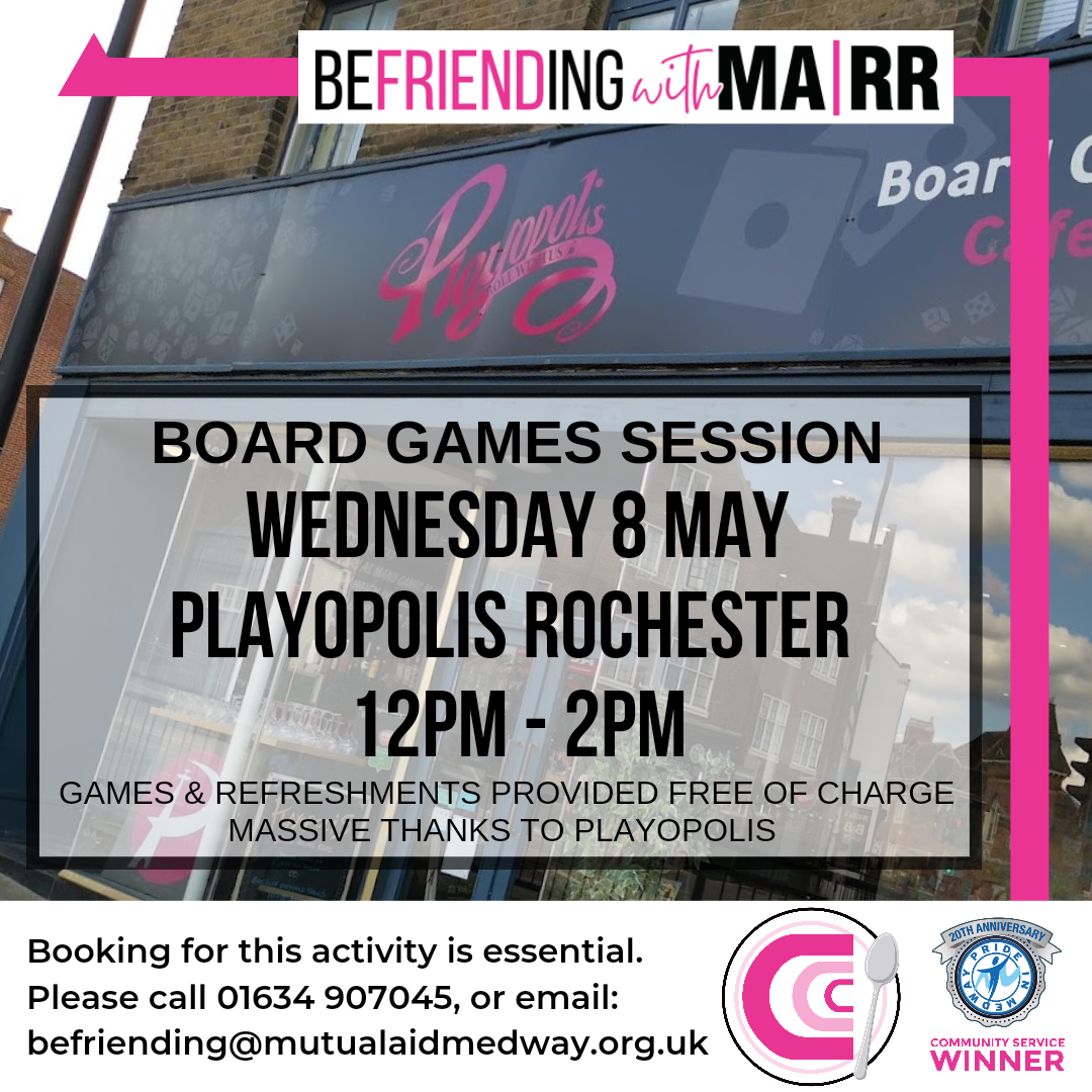 Join MARR for our regular monthly Board Games session in Rochester Kent