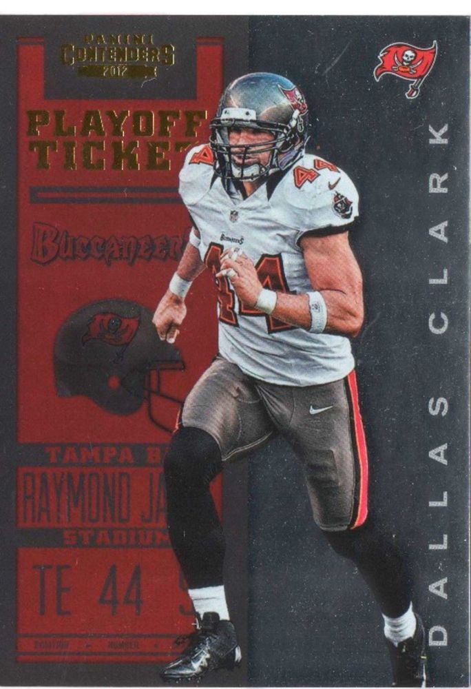 2012 Panini Contenders DALLAS CLARK Red Silver Playoff Ticket /99
