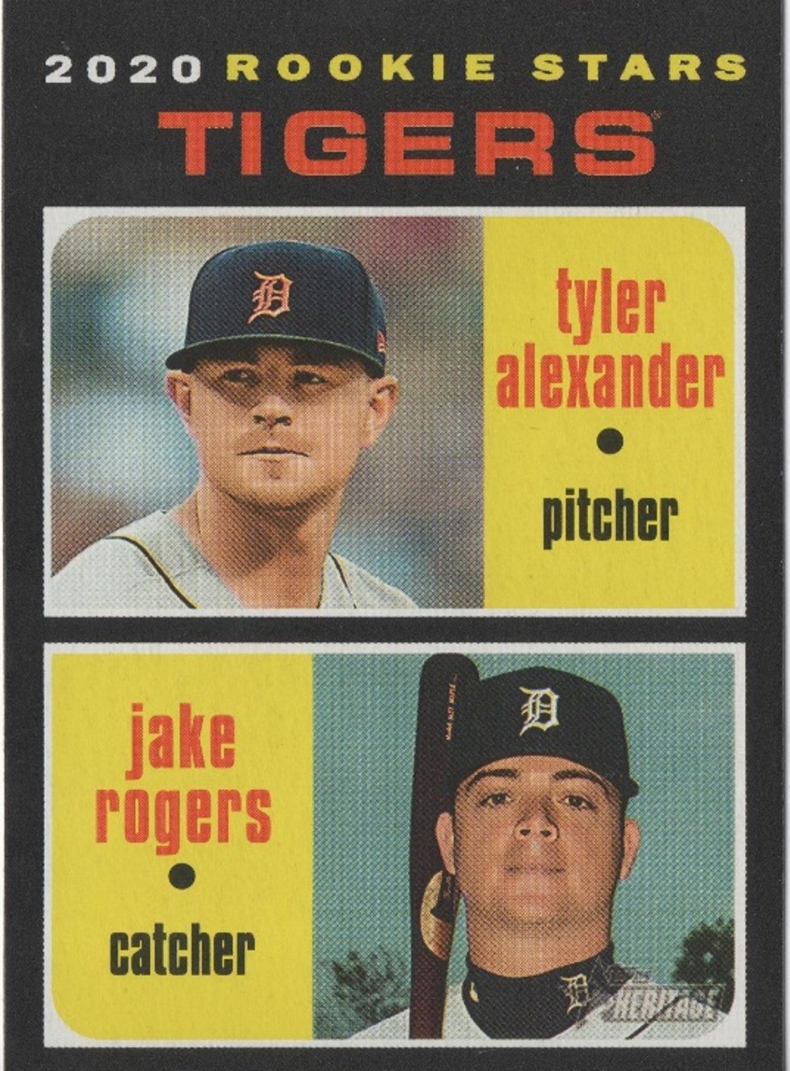 2020 Topps Heritage TYLER ALEXANDER / JAKE ROGERS 2020 Rookie Stars #39