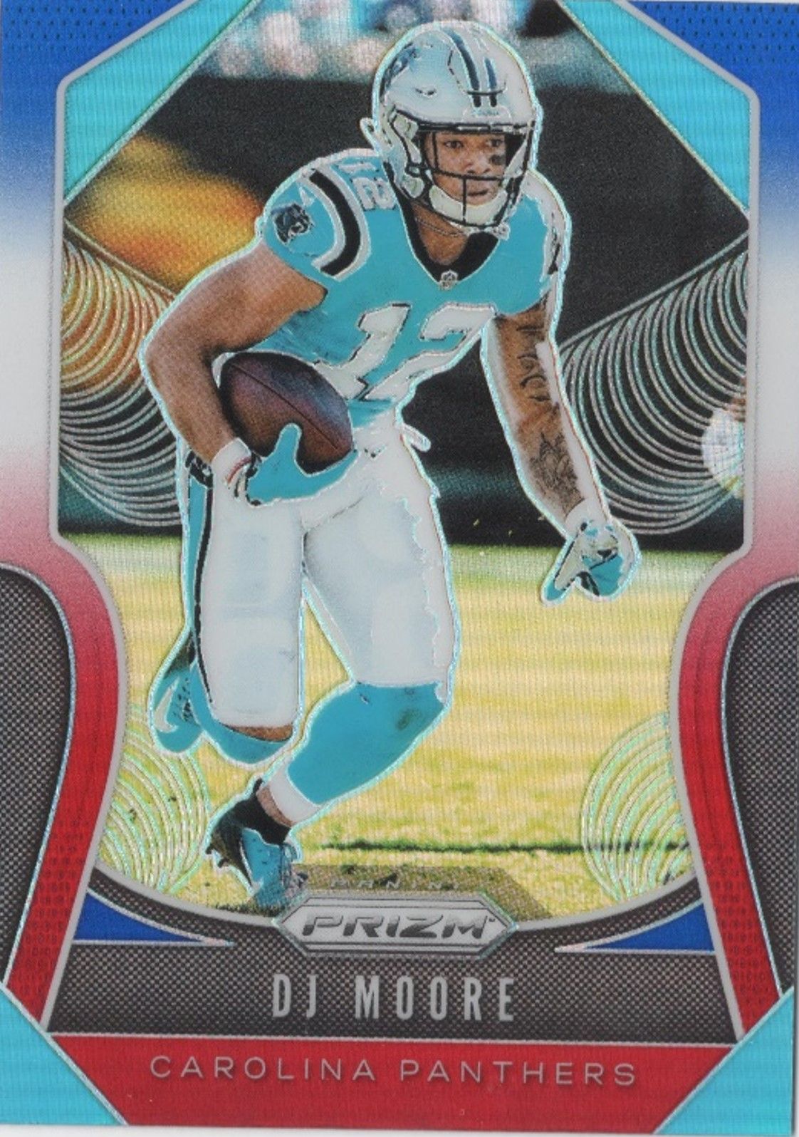 2019 Panini Prizm DJ MOORE Red/White/Blue Tri-Colour Prizm #174