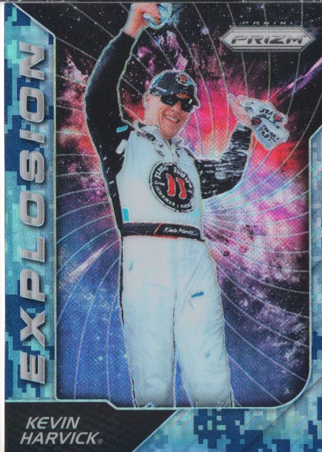 2018 Panini Prizm Racing KEVIN HARVICK Explosion Insert Blue Camo Prizm #81