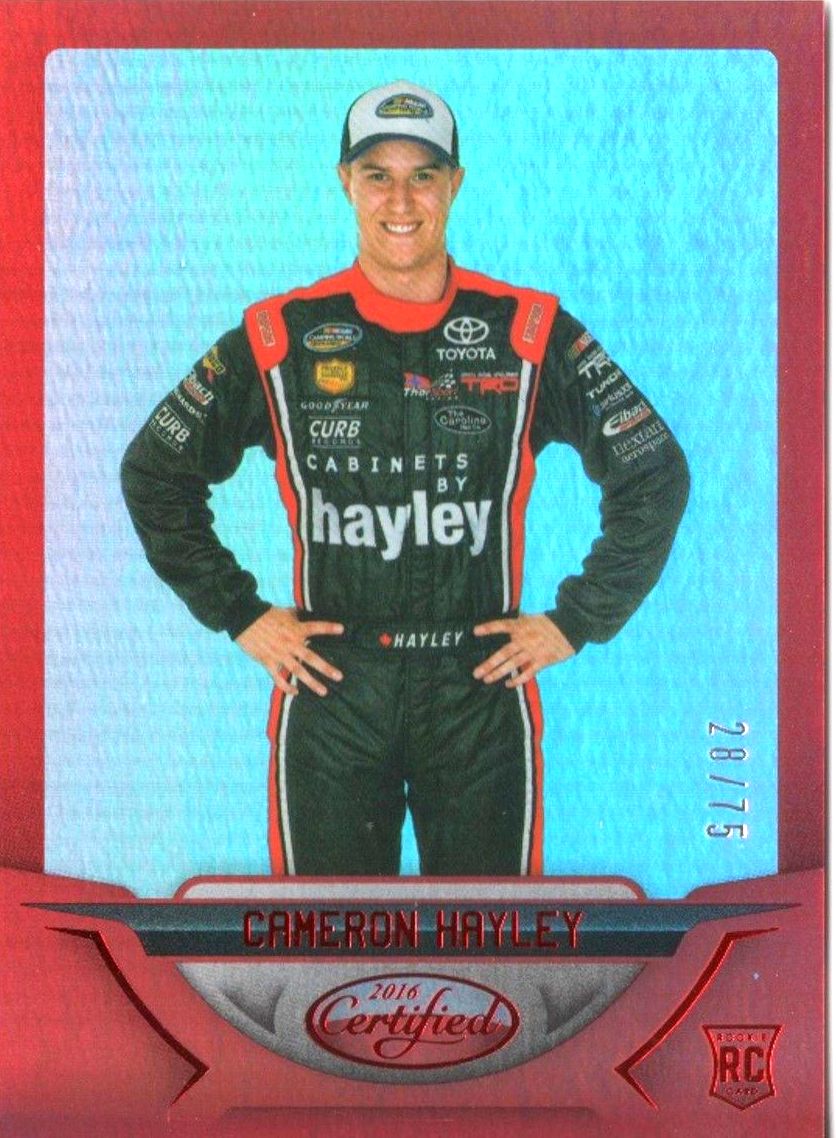 2016 Panini Certified Racing CAMERON HAYLEY Rookie Red Holo /75 #94