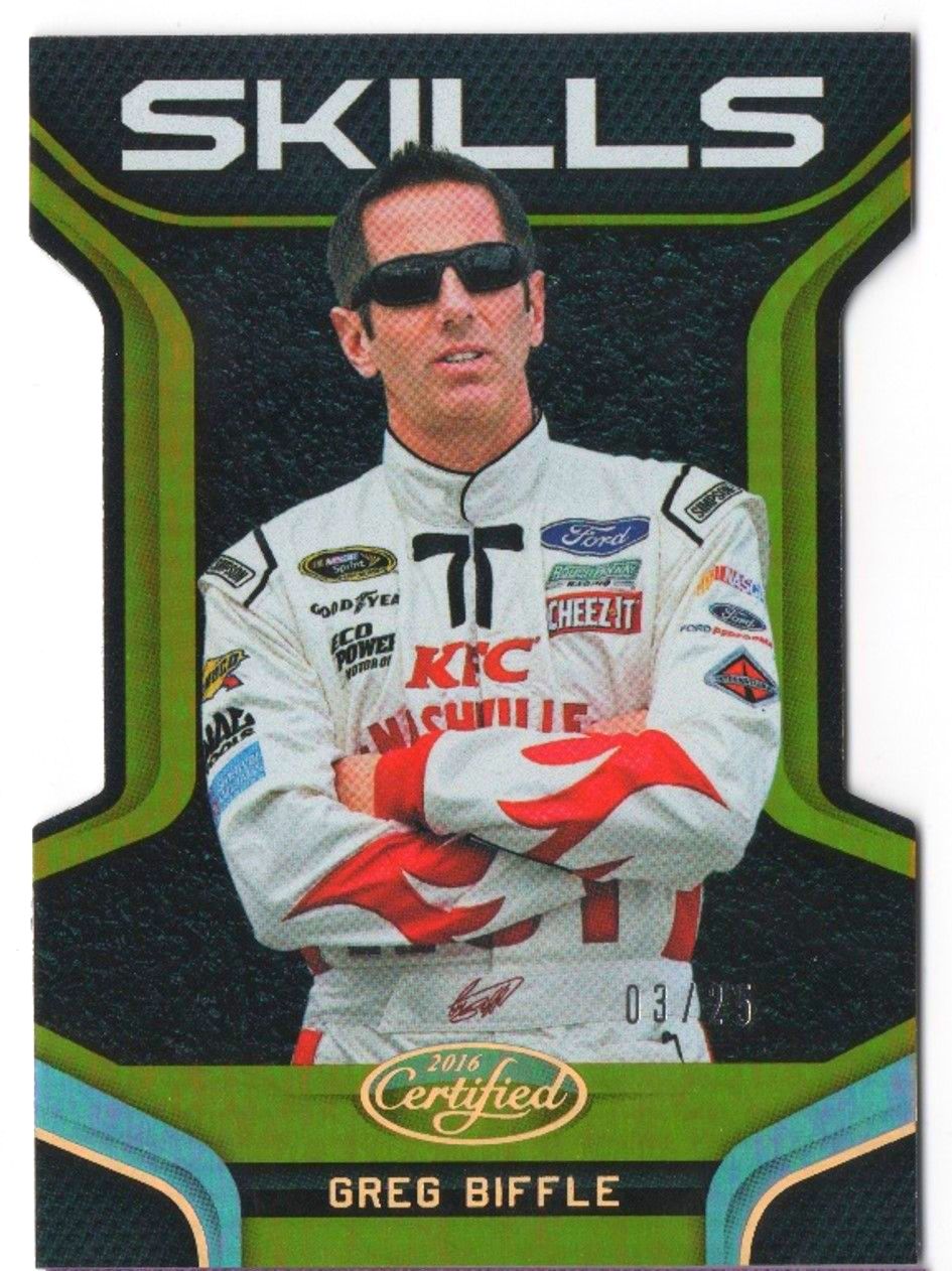 2016 Panini Certified Racing GREG BIFFLE Skills Gold Die-Cut /25 #S8