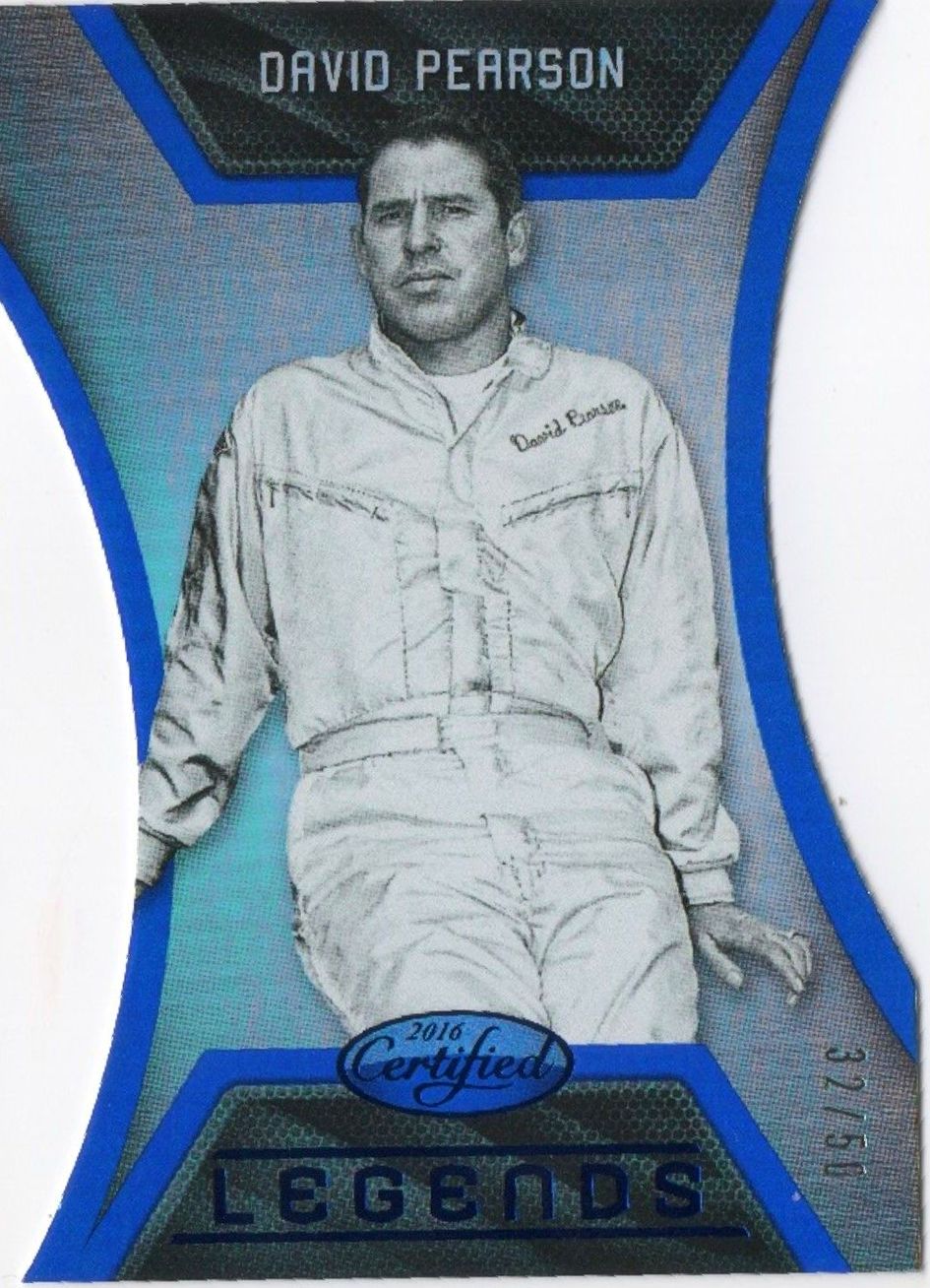 2016 Panini Certified Racing DAVID PEARSON Blue Holo Die-Cut /50 #L6