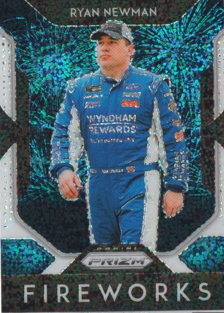 2019 Panini Prizm Racing RYAN NEWMAN White Sparkle Fireworks Prizm #F-14 