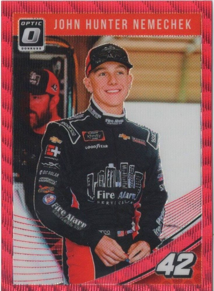 2019 Panini Donruss Optic Racing JOHN HUNTER NEMCHECK Red Wave Prizm #50